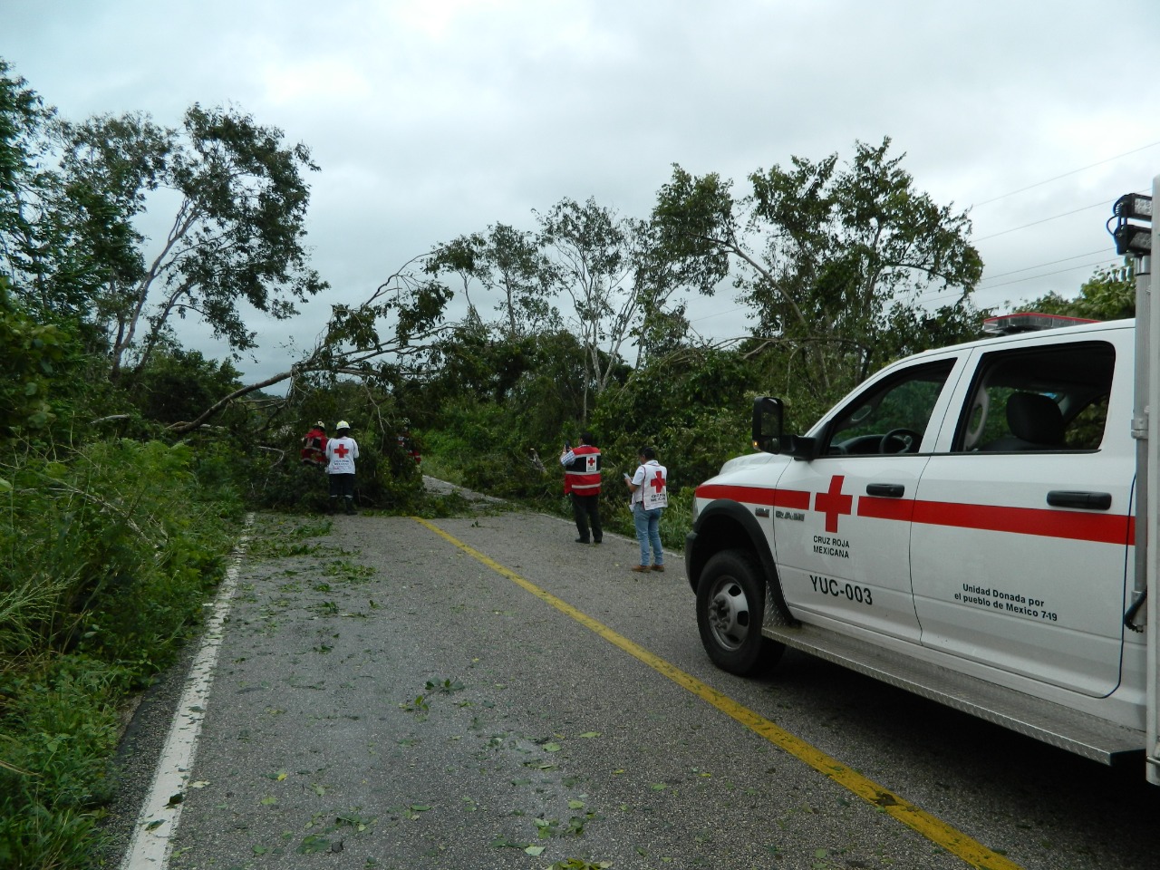 Cruz Roja Yucatán inspecciona zona afectada por huracán 'Delta'